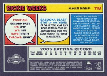 2006 Bazooka #118 Rickie Weeks Back