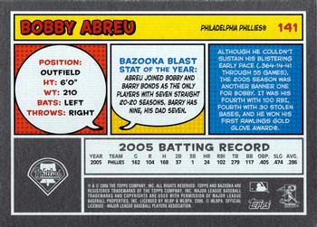 2006 Bazooka #141 Bobby Abreu Back