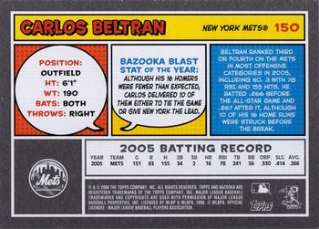 2006 Bazooka #150 Carlos Beltran Back
