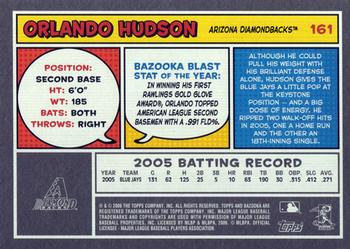 2006 Bazooka #161 Orlando Hudson Back