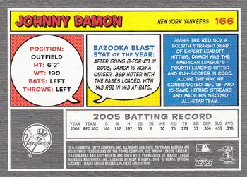 2006 Bazooka #166 Johnny Damon Back