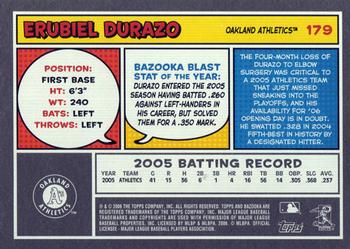 2006 Bazooka #179 Erubiel Durazo Back