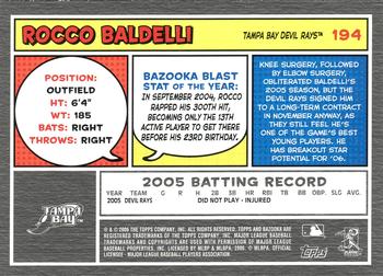 2006 Bazooka #194 Rocco Baldelli Back