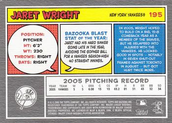 2006 Bazooka #195 Jaret Wright Back