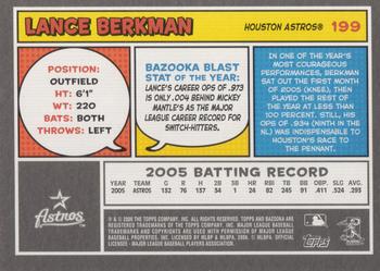 2006 Bazooka #199 Lance Berkman Back