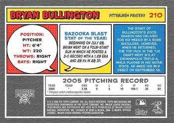 2006 Bazooka #210 Bryan Bullington Back