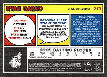 2006 Bazooka #213 Ryan Garko Back