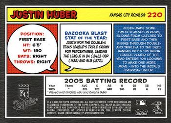 2006 Bazooka #220 Justin Huber Back