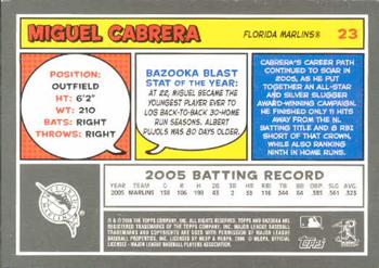 2006 Bazooka #23 Miguel Cabrera Back