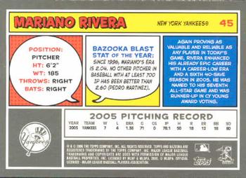 2006 Bazooka #45 Mariano Rivera Back