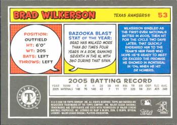 2006 Bazooka #53 Brad Wilkerson Back