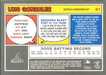 2006 Bazooka #61 Luis Gonzalez Back