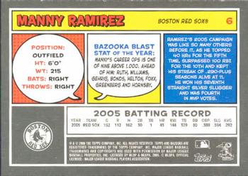 2006 Bazooka #6 Manny Ramirez Back