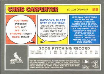 2006 Bazooka #89 Chris Carpenter Back