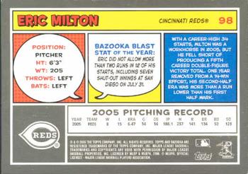 2006 Bazooka #98 Eric Milton Back