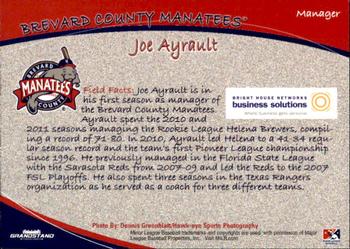 2012 Grandstand Brevard County Manatees #NNO Joe Ayrault Back