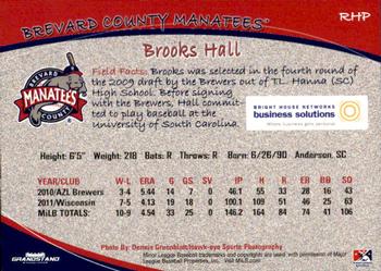2012 Grandstand Brevard County Manatees #NNO Brooks Hall Back