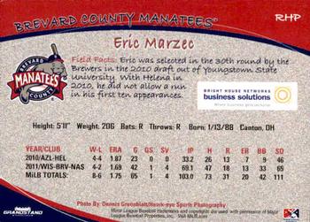 2012 Grandstand Brevard County Manatees #NNO Eric Marzec Back
