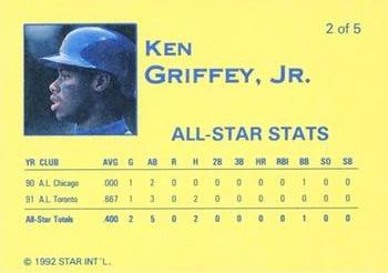 1992 Star The Kid (Ken Griffey, Jr.) #2 Ken Griffey, Jr. Back