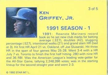 1992 Star The Kid (Ken Griffey, Jr.) #3 Ken Griffey, Jr. Back