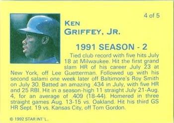 1992 Star The Kid (Ken Griffey, Jr.) #4 Ken Griffey, Jr. Back