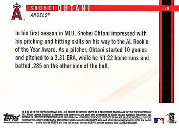 2018 Topps On-Demand Rookie Year in Review #29 Shohei Ohtani Back
