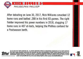 2018 Topps On-Demand Rookie Year in Review #49 Nick Williams Back