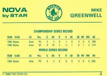 1988-89 Star Nova #4 Mike Greenwell Back