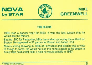 1988-89 Star Nova #6 Mike Greenwell Back