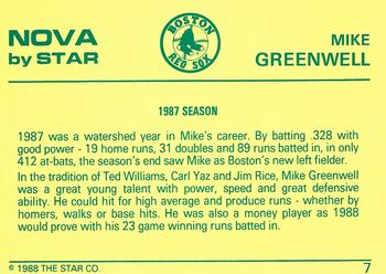 1988-89 Star Nova #7 Mike Greenwell Back
