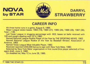 1988-89 Star Nova #15 Darryl Strawberry Back