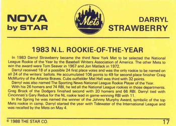 1988-89 Star Nova #17 Darryl Strawberry Back