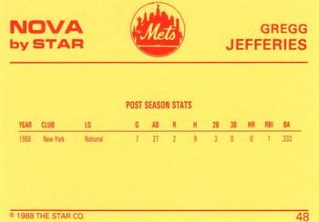 1988-89 Star Nova #48a Gregg Jefferies Back