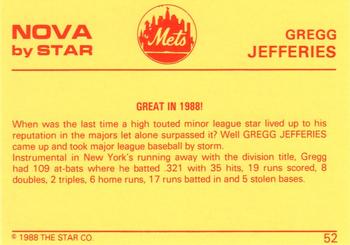 1988-89 Star Nova #52a Gregg Jefferies Back