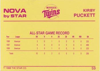 1988-89 Star Nova #59 Kirby Puckett Back