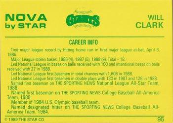 1988-89 Star Nova #95 Will Clark Back