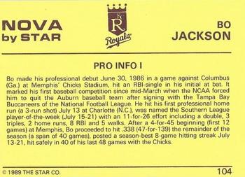 1988-89 Star Nova #104 Bo Jackson Back
