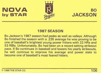 1988-89 Star Nova #106 Bo Jackson Back