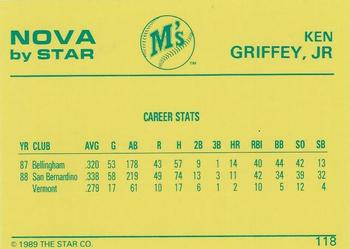 1988-89 Star Nova #118 Ken Griffey Jr. Back