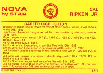 1988-89 Star Nova #150 Cal Ripken Jr. Back
