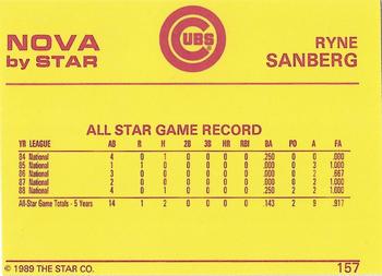 1988-89 Star Nova #157 Ryne Sandberg Back