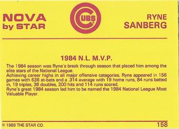 1988-89 Star Nova #158 Ryne Sandberg Back