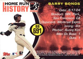 2006 Topps - Barry Bonds Home Run History #BB 691 Barry Bonds Back