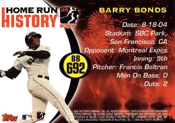 2006 Topps - Barry Bonds Home Run History #BB 692 Barry Bonds Back
