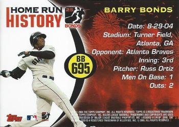 2006 Topps - Barry Bonds Home Run History #BB 695 Barry Bonds Back