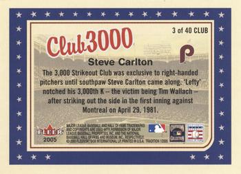 2005 Fleer Tradition - Club 3000/500/300 #3 CLUB Steve Carlton Back