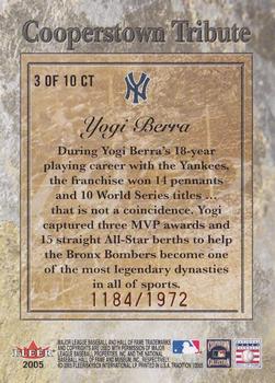 2005 Fleer Tradition - Cooperstown Tribute Bronze #3 CT Yogi Berra Back