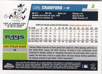 2006 Topps Chrome #3 Carl Crawford Back