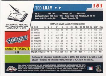 2006 Topps Chrome #151 Ted Lilly Back