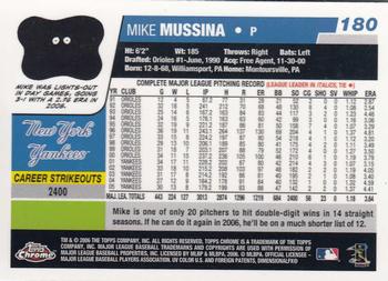 2006 Topps Chrome #180 Mike Mussina Back